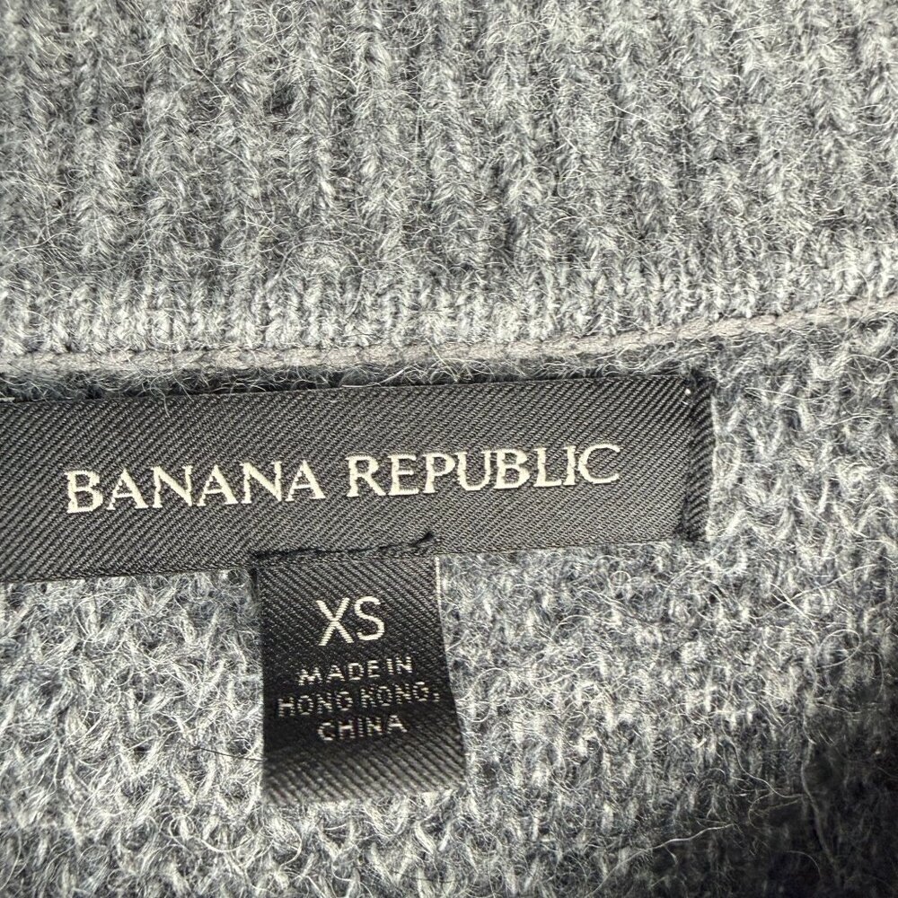 Banana Republic Zebra Wedge Angora Blend Sweater High Neck Gray Size XS - Picture 5 of 9